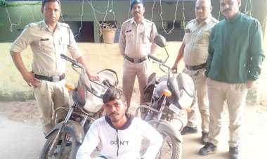 मोटर सायकल चोरी कर बेचने के लिए ग्राहक तलाशता युवक गिरफ्तार