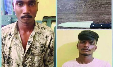 धारदार चाकू के साथ 2 आरोपी गिरफ्तार