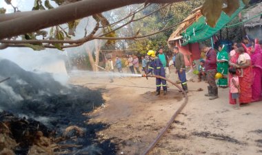 दारगांव में पैरावट में लगी आग, दमकल टीम ने समय रहते पाया काबू