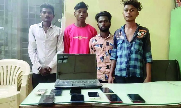 स्मार्टफोन और लैपटॉप के साथ 4 चोर गिरफ्तार