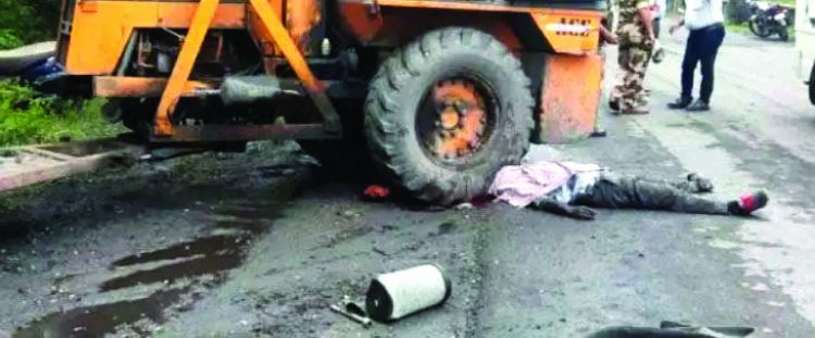 क्रेन  का टायर फटाने से एसईसीएल कर्मचारी की मौत 