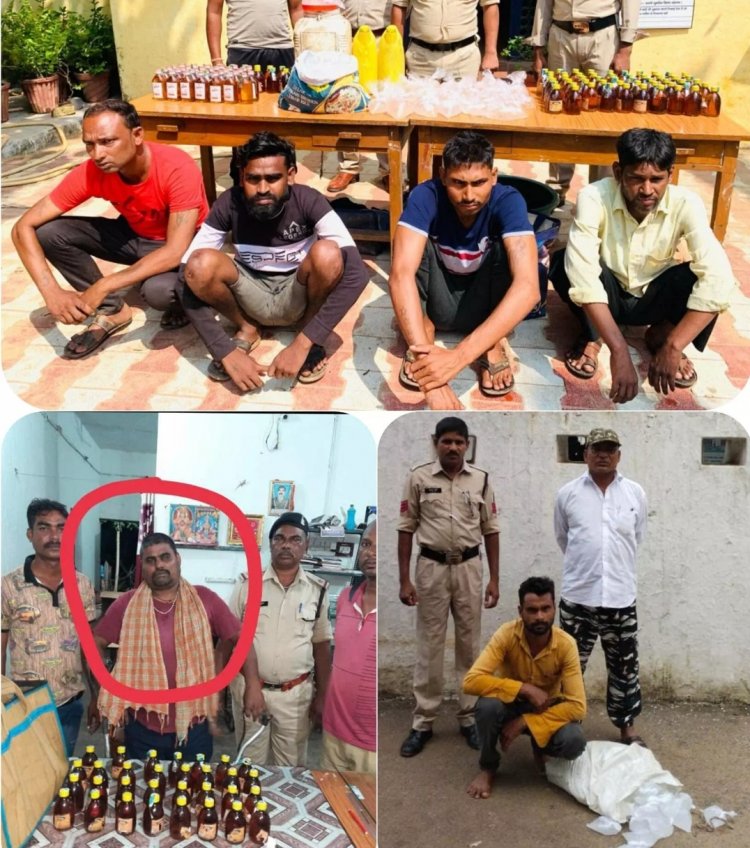 देसी,अंग्रेजी और महुआ शराब के साथ 6 कोचिये गिरफ्तार