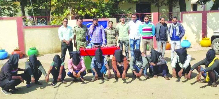 नक्सलियों की मदद करने वाले 10 ग्रामीण गिरफ्तार