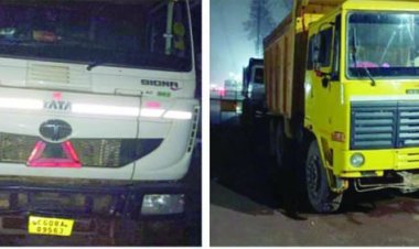 अवैध रेत परिवहन करते पांच हाईवा पकड़ाया