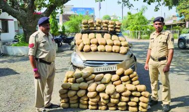 कार से 41 लाख का गांजा बरामद