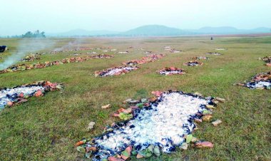 तेंदूपत्ता के फड़ों को नक्सलियों ने किया आग के हवाले