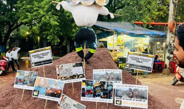 मणिपुर कांड को लेकर बघेल आर्मी ने फूंका पीएम मोदी का पुतला