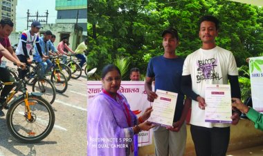 स्लो साइक्लिंग स्पर्धा में विद्यार्थियों ने दिखाई प्रतिभा
