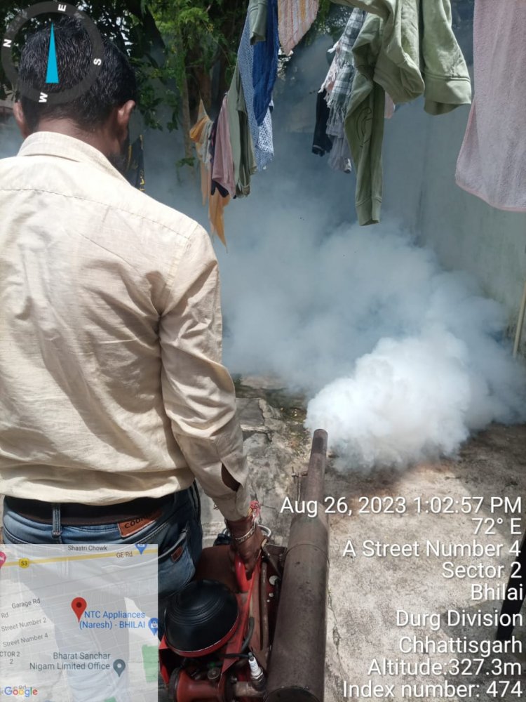 सेक्टर-2 के 5 घरों में डेंगू लार्वा मिलने पर लगाया गया जुर्माना