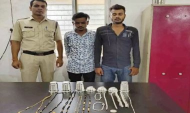 दो चोर 3.5 लाख के जेवरात और बर्तनों के साथ पकड़ा गया