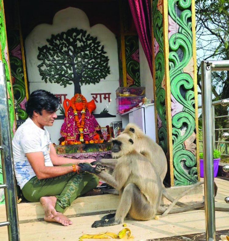 मनोज राजपूत लेआउट्स कैम्पस के हनुमान  मंदिर में स्वयं हनुमान जी हुए प्रकट