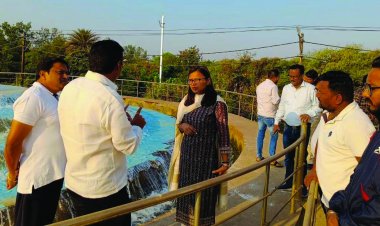 कलेक्टर ने निगमायुक्त के साथ 42 एमएलडी फिल्टर प्लांट का किया निरीक्षण