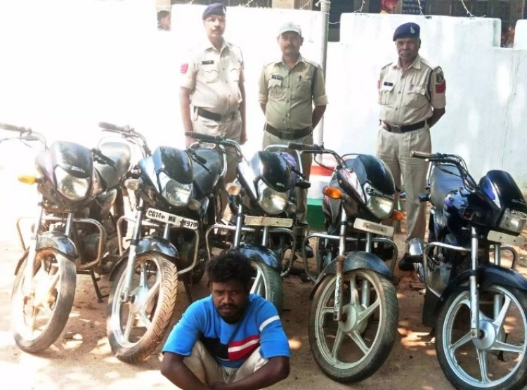 चोरी की बाइक बेचने निकला चोर पुलिस गिरफ्त में