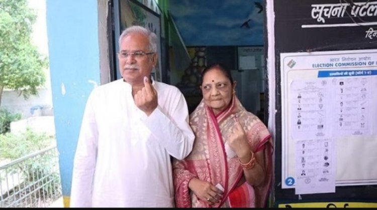 पूर्व मुख्यमंत्री भूपेश बघेल ने किया मतदान