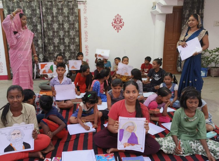 कविगुरु रवींद्रनाथ के जीवनी पर पेंटिंग प्रतियोगिता में बच्चों ने दिखाई प्रतिभा, विजेता हुए सम्मानित