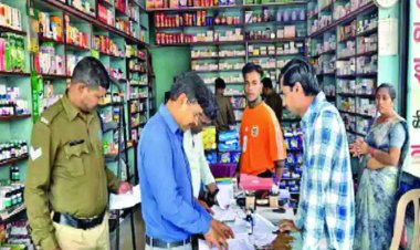 कलेक्टर के निर्देश पर 30 दवा दुकानों में पुलिस और खाद्य विभाग ने मारा छापा