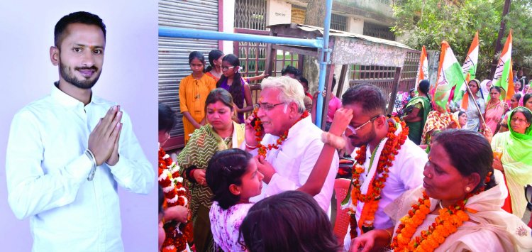 कांग्रेस प्रत्याशी आकाश मजुमदार ने तेज किया प्रचार अभियान, घर-घर जाकर लोगों से कर रहे जनसंपर्क