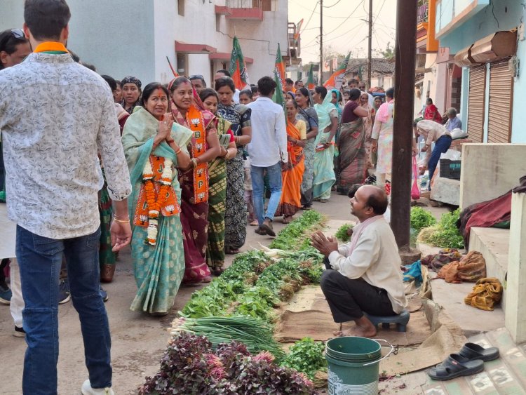 दुर्ग नगर निगम महापौर प्रत्याशी अलका बाघमार का जनसंपर्क