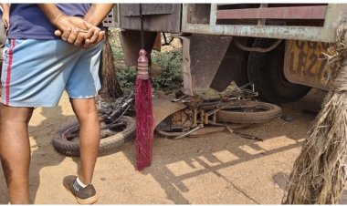 बाइक सवार दंपति को ट्रक ने घसीटा, पति की मौके पर ही मौत, महिला गंभीर