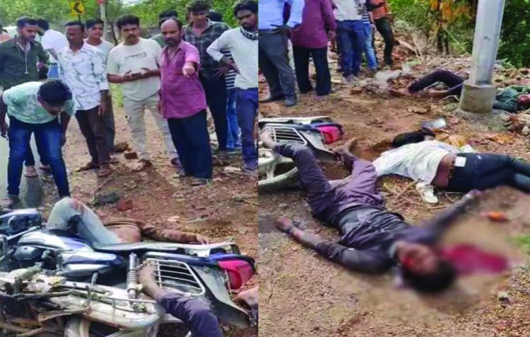 बिजली के खंभे से टकराई तेज रफ्तार बाइक, चार दोस्तों की दर्दनाक मौत