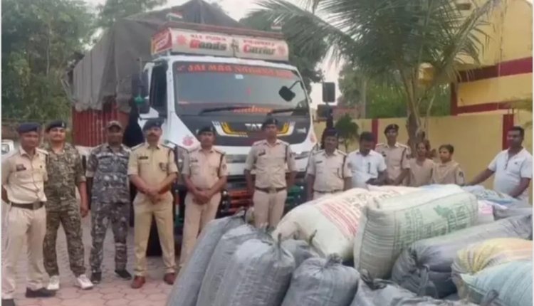 करोड़ों का डोडा चूरा जब्त, पुलिस को देख ट्रक चालक फरार