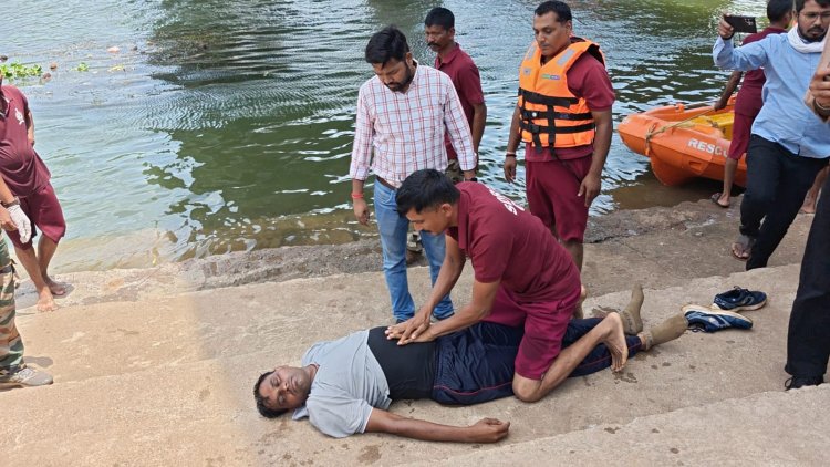शिवनाथ नदी में अचानक डूबे कई लोग, एसडीआरएफ ने किया रेस्क्यू