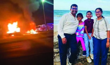 कार में लगी आग से सभी लोग जिंदा जले, पति-पत्नी और दो बच्चों की मौत