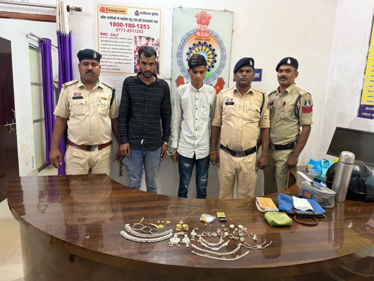 दुर्ग जिले में अपने 6 साथियों के साथ पकड़ा गया बिलासपुर का हिस्ट्रीशीटर, सोने-चांदी के जेवरात सहित 7.36 लाख रुपए का माल जब्त