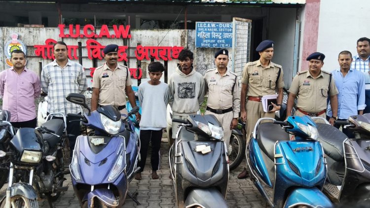 दुर्ग में तीन चोरों से 19 दुपहिया वाहन बरामद