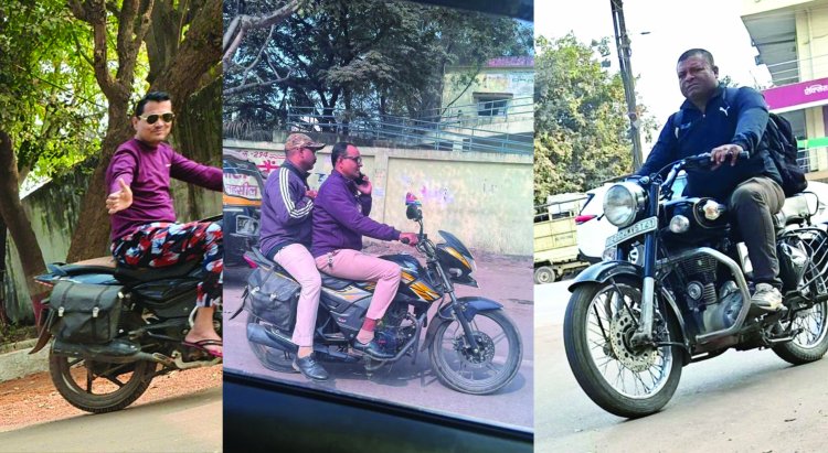 एसपी के निर्देश पर बिना हेलमेट बाइक चलाने पर 9 पुलिसकर्मियों का कटा चालान