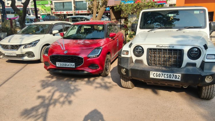 दुर्ग में वाहन किराये के नाम पर बड़ा ठगी गिरोह बेनकाब, 10 वाहन जब्त, 2 आरोपी गिरफ्तार