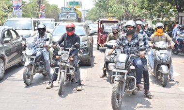 हेलमेट नहीं पहनने वालों पर शिकंजा, 2026 में अब तक 1.15 करोड़ से ज्यादा जुर्माना