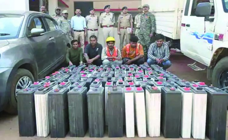 मोबाइल टावर बैटरी चोरी का बड़ा खुलासा: अंतर्राज्यीय गिरोह पकड़ा, टेलीकॉम कर्मचारी भी शामिल