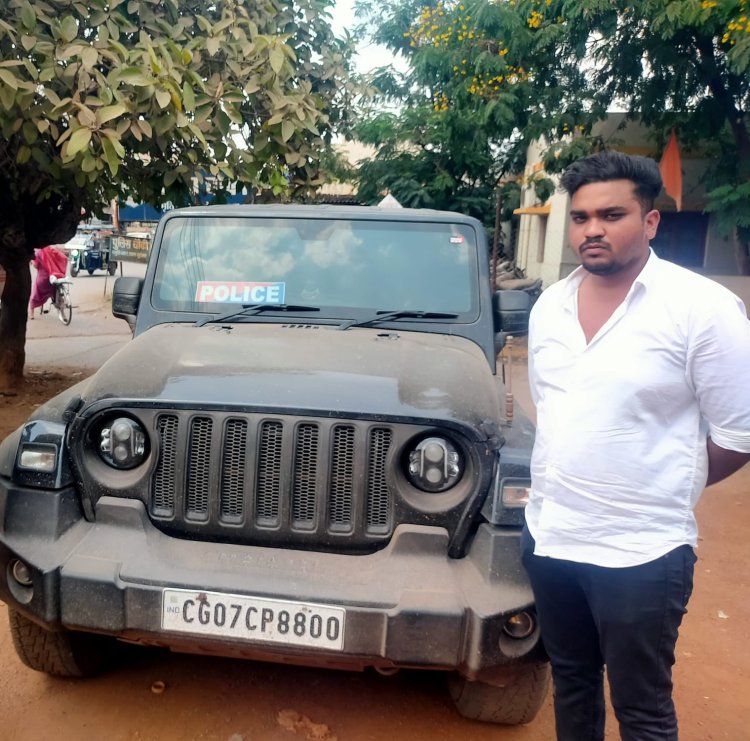 रौब जमाने के चक्कर में फंसा युवक, थार पर ‘पुलिस’ लिखकर कर रहा था स्टंट