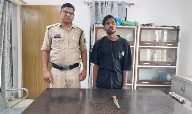 दशहरा मैदान में हाथ में चाकू लेकर लोगों को धमका रहा था बदमाश, आदतन अपराधी सचिन उर्फ जहर गिरफ्तार
