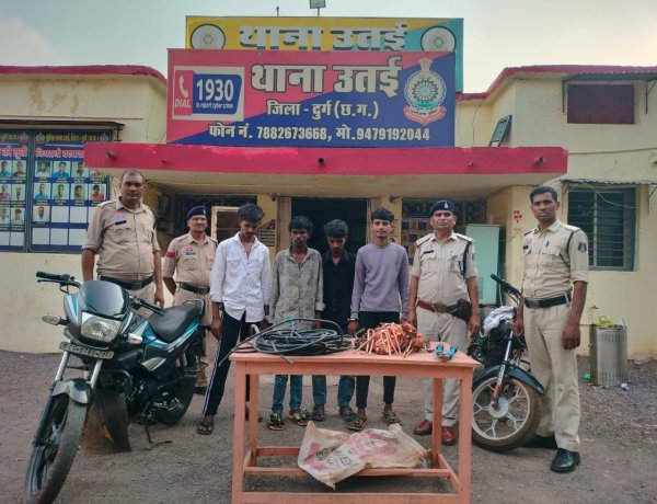 मोबाइल टावरों से कॉपर केबल चोरी करने वाला गिरोह पकड़ा गया, नाबालिग सहित 5 गिरफ्तार
