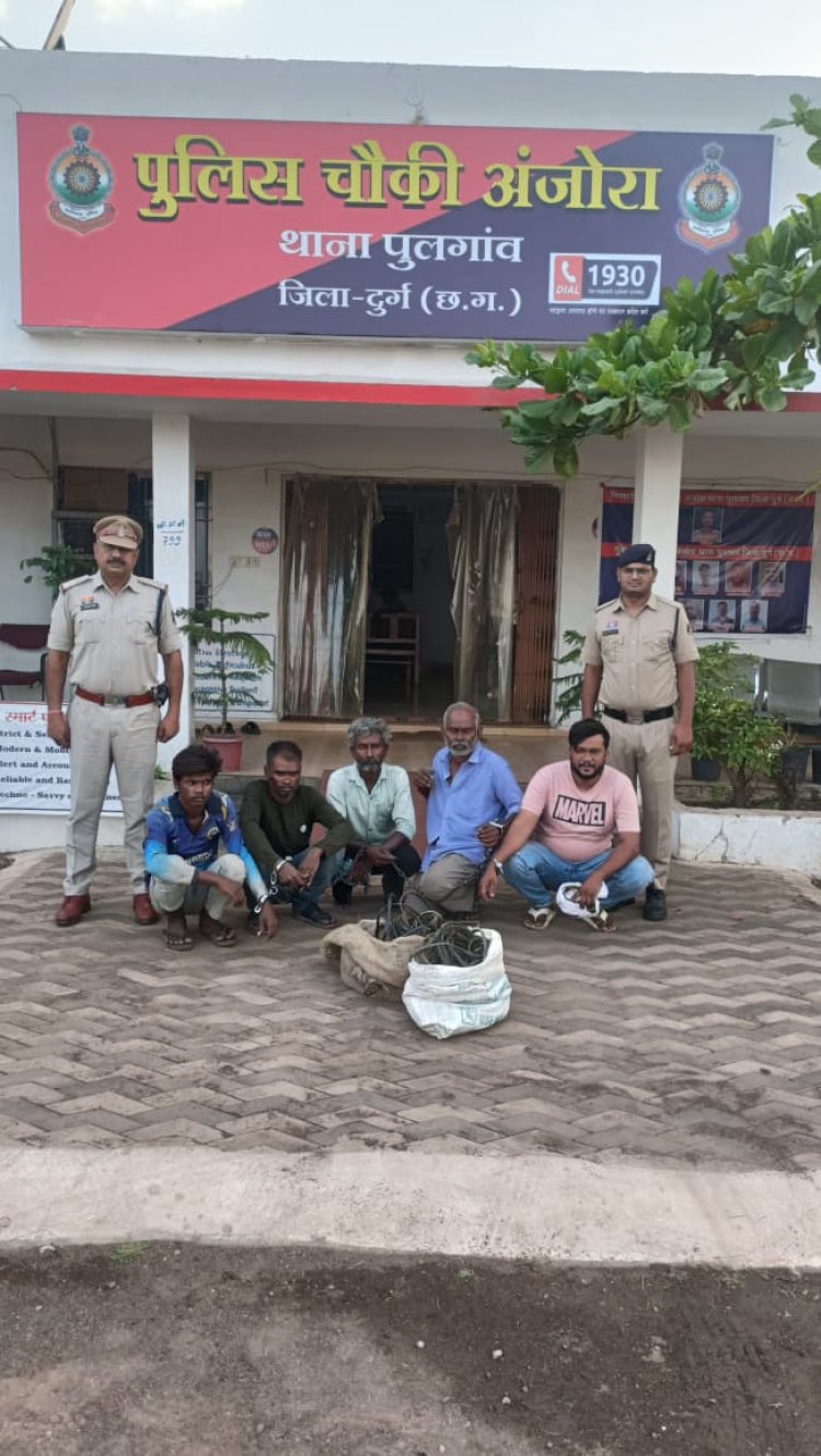 ट्यूबवेल से कॉपर वायर चोरी करने वाला गिरोह पकड़ा गया, 5 आरोपी गिरफ्तार
