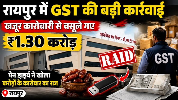 रायपुर में GST की बड़ी कार्रवाई, खजूर कारोबारी से वसूले गए ₹1.30 करोड़, पेन ड्राइव ने खोला करोड़ों के कारोबार का राज