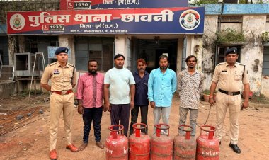 भिलाई में 36 गैस सिलेंडर चोरी का खुलासा, मुख्य आरोपी समेत 8 गिरफ्तार