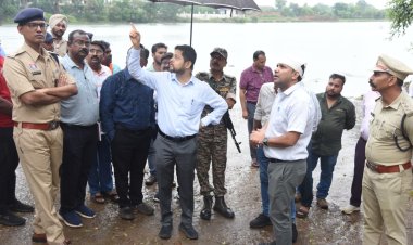 गणपति विसर्जन स्थल का कलेक्टर-एसएसपी ने किया निरीक्षण, सुरक्षा और व्यवस्थाओं को लेकर दिए निर्देश