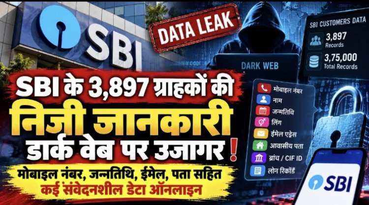 SBI के 3,897 ग्राहकों की निजी जानकारी डार्क वेब पर उजागर होने की पुष्टि